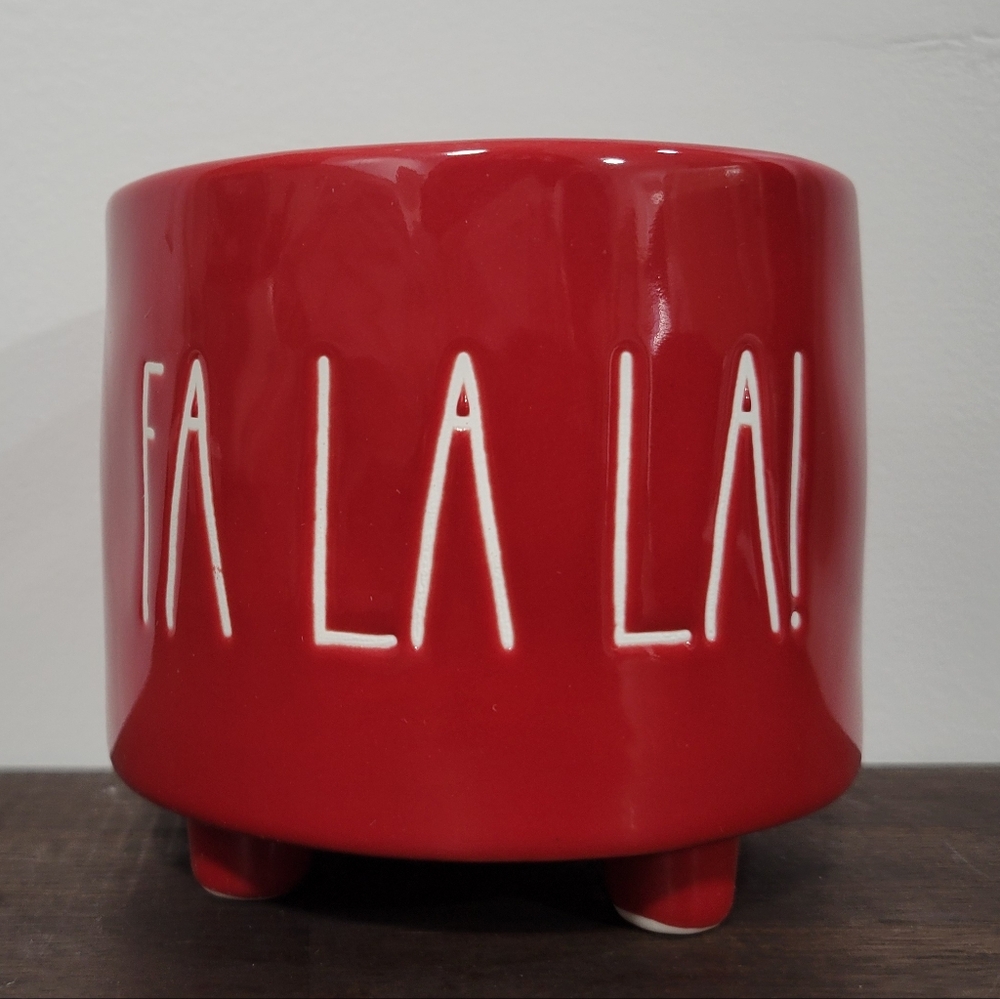 Rae Dunn Red Fa La La! Planter